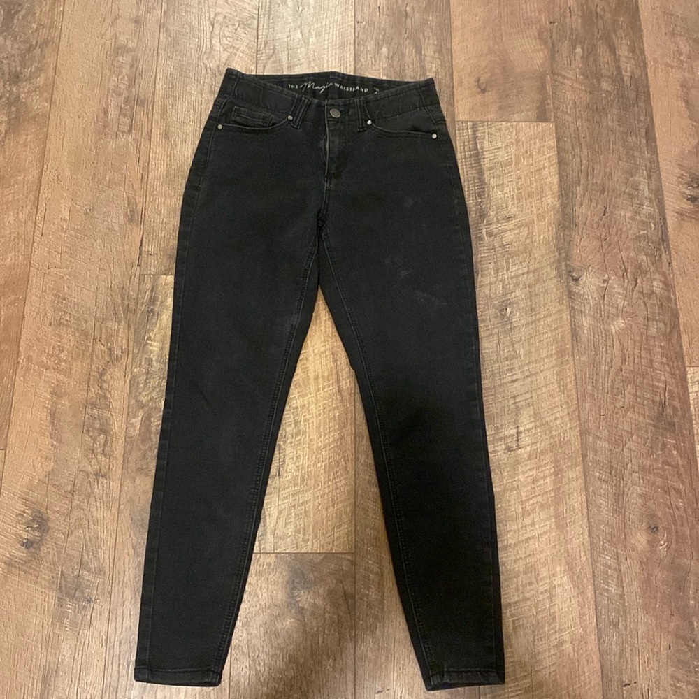 Black jeggings with no rips